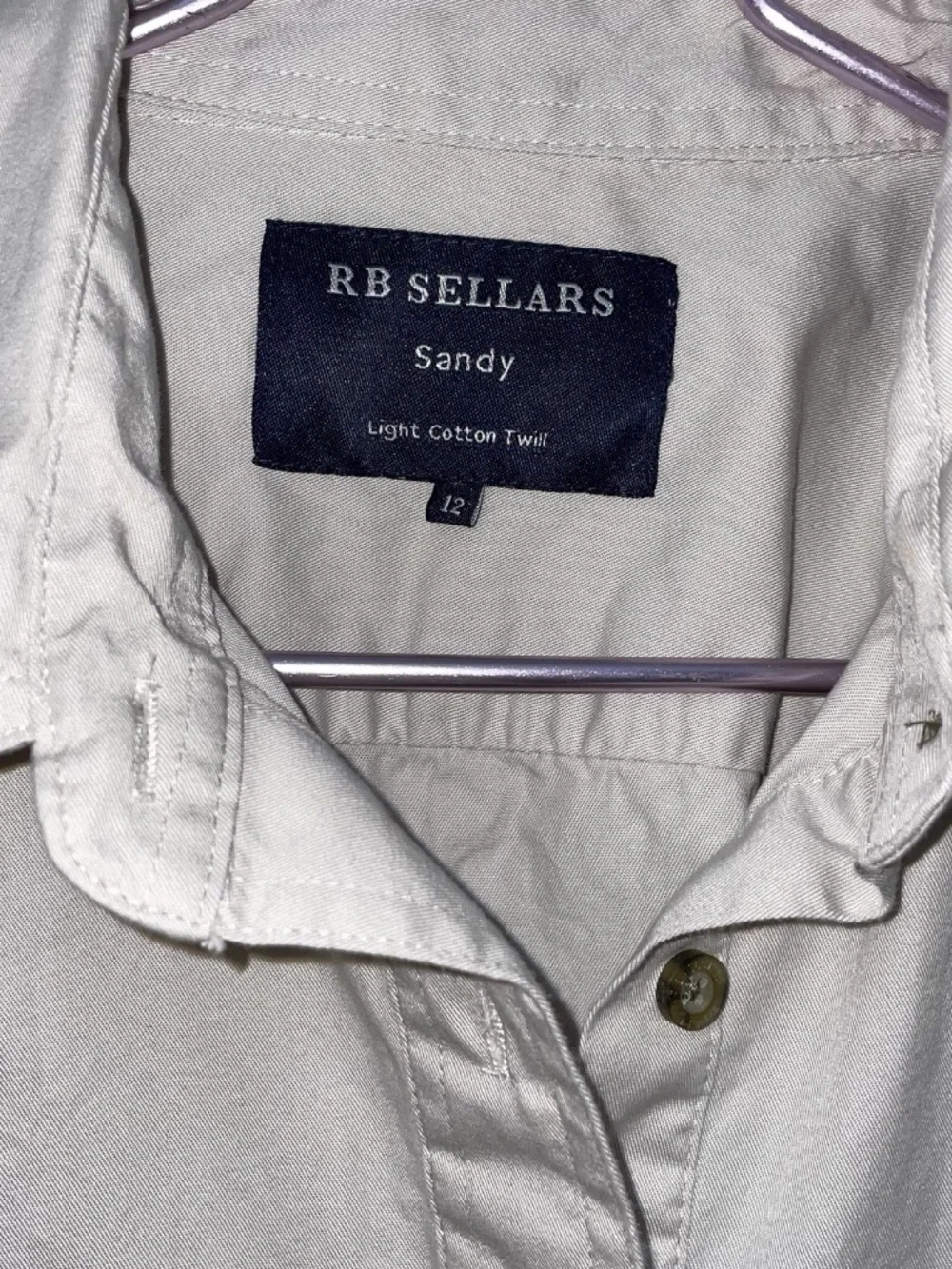 RB Sellars Sandy Womens Half Button L/S Shirt AU 12/US 8 Khaki Western Workwear - Picture 7 of 12
